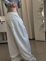 ローライズ タック入りワイドレッグスウェットパンツ