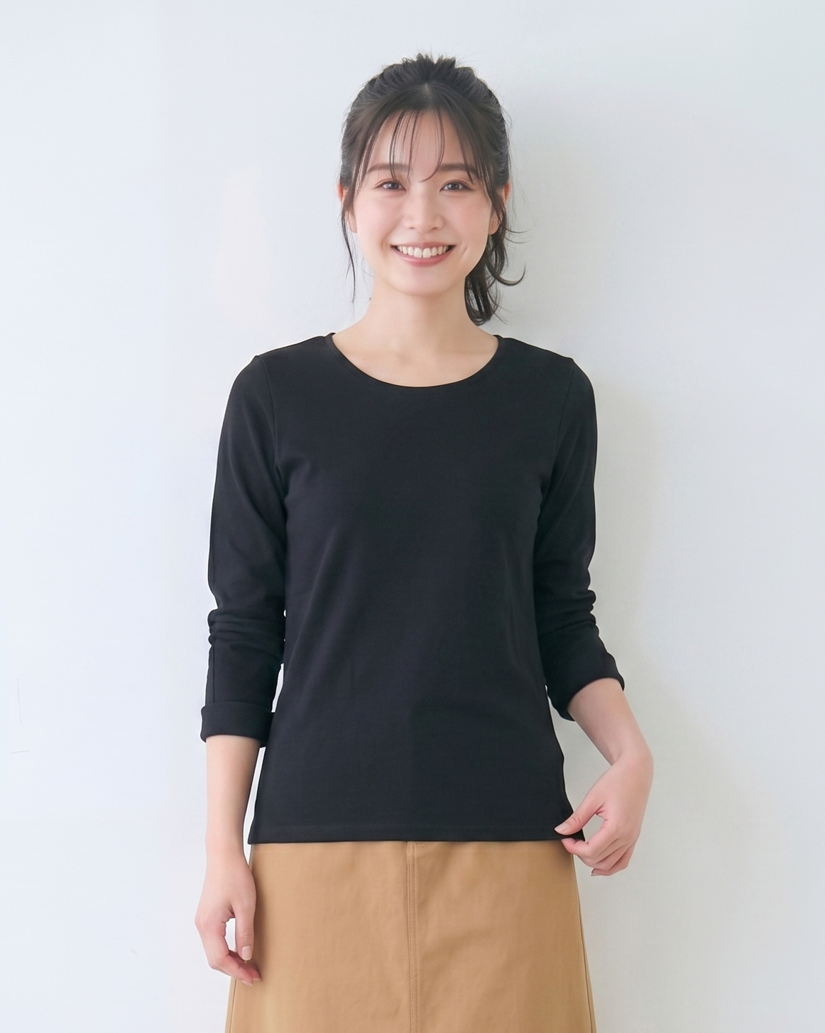 クルーネック フィットインナー 長袖Tシャツ