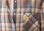 【秋新作】M~2XL ゆったりチェック柄シングルポケットシャツ