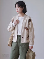2色展開｜綿麻混・プリントショートジャケット