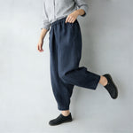 【全4色】S~5XL ウエストゴム ゆったり立体ハーレムパンツ