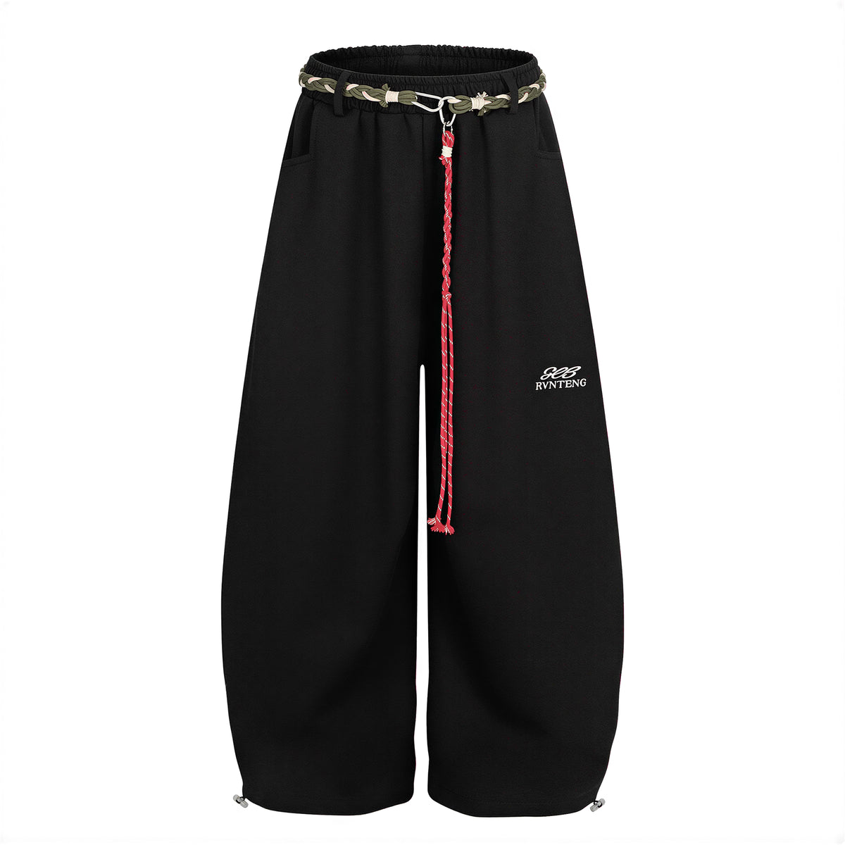 S-2XL ローウエスト チェーン付き ワイド スウェットパンツ