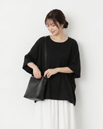 ラウンドネック ルーズ バットスリーブTシャツ