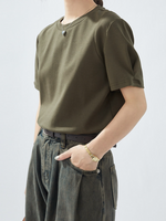 ゆったりとした、袖口のデザイン感！ゆったり半袖Tシャツデザイン感カジュアルトップス