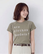 スリムフィット ショート丈 ドロップショルダー ラグランスリーブ ロゴパイル 半袖Tシャツ
