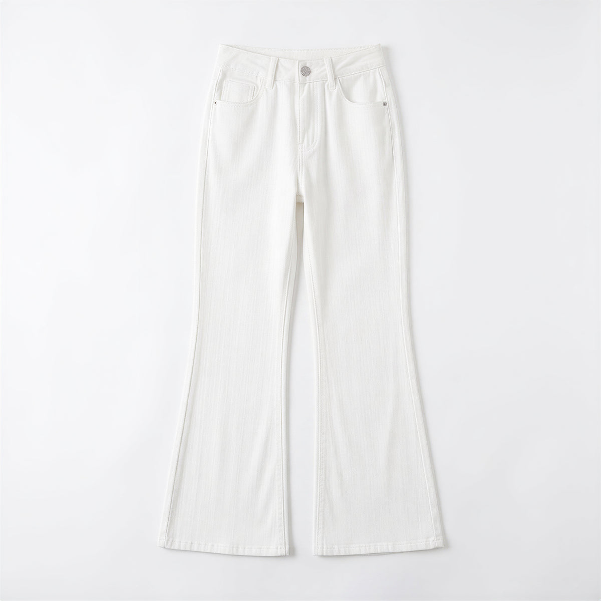 S~XL ハイウエスト 落ち感ワイドデニムパンツ