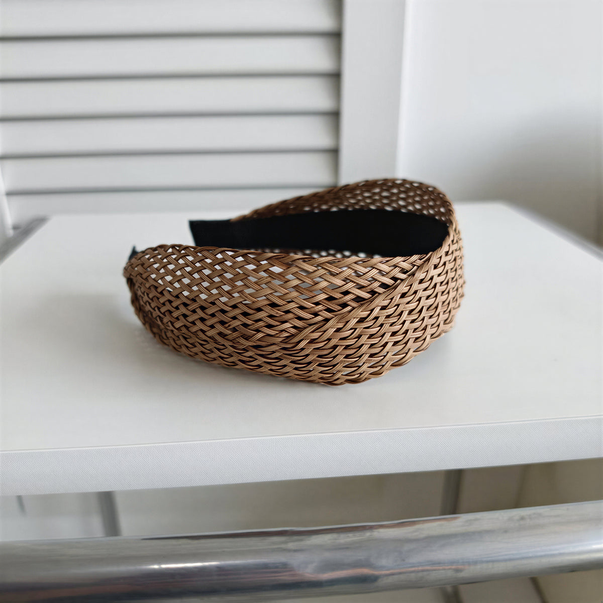【全4色】編み込みワイド 立体フィット カチューシャ