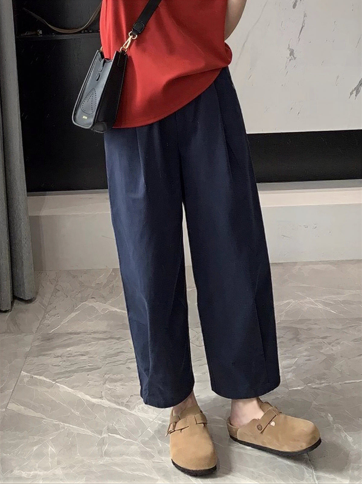 ゆったり細見え ウエストゴム バルーンパンツ