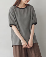 M-2XL ゆったりドロップショルダー チェックプルオーバー