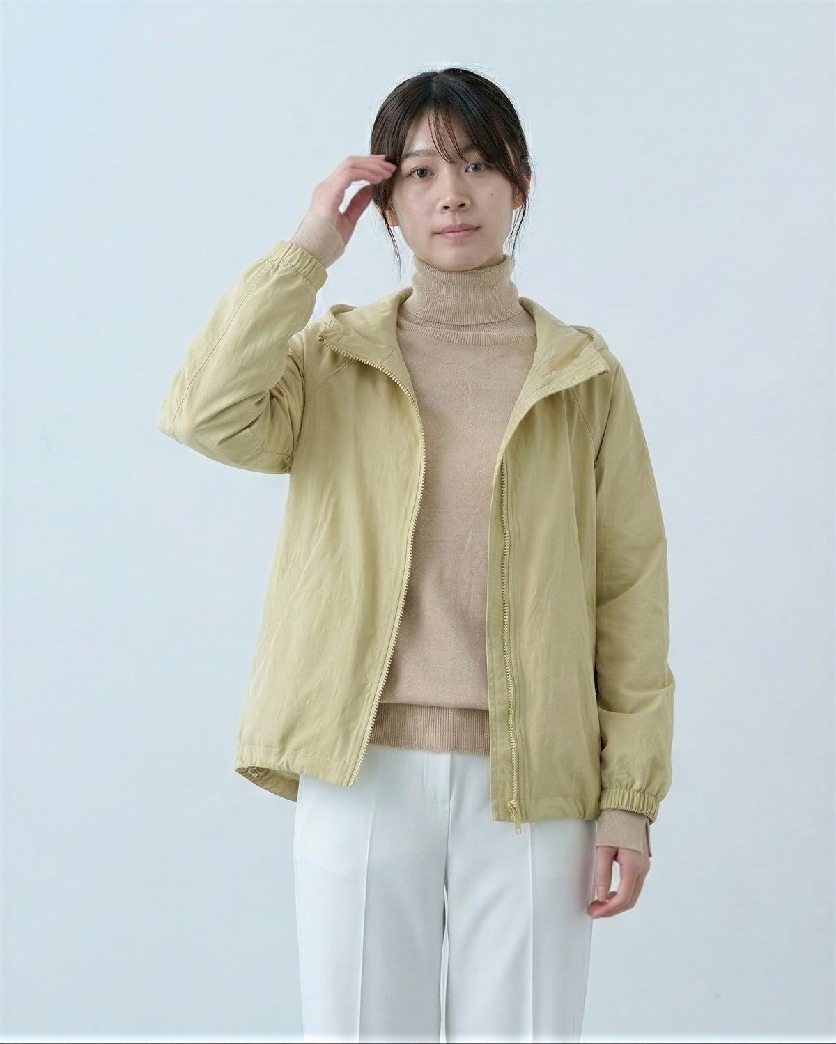 ドロップショルダー ゆったり ドロストフードジャケット