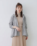 2色展開｜フード付きペプラムスウェットジャケット