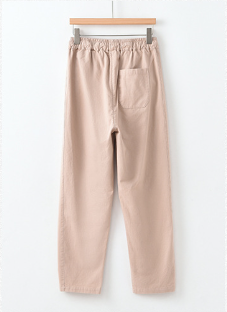 ドローストリング ハイウエスト ゆったりキャロットパンツ