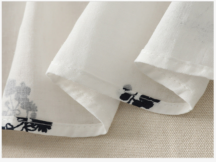 【全2色】M~3XL 小さめラウンドネック 花柄 ゆったり半袖シャツ
