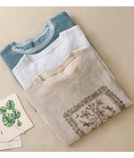ゆったりドロップショルダー フラワープリントTシャツ