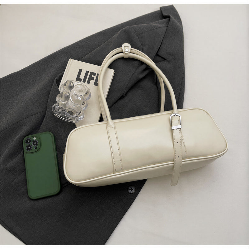 ロングショルダーストラップ 光沢アンダーアーム バゲットバッグ