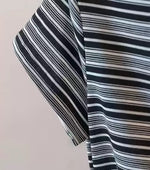 ストライプ ウエストリボン アシンメトリー 半袖Tシャツ