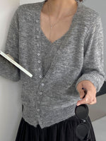 6色展開｜Vネック・レイヤード風ニットワンピース