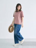 【全3色】ゆったりストレート 配色トリムTシャツ | 肌触り柔らかい
