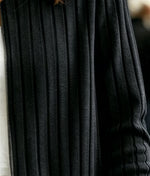 【秋新作】【全2色】S~2XL 縦リブ スリムフィット ショート丈 ニットカーディガン