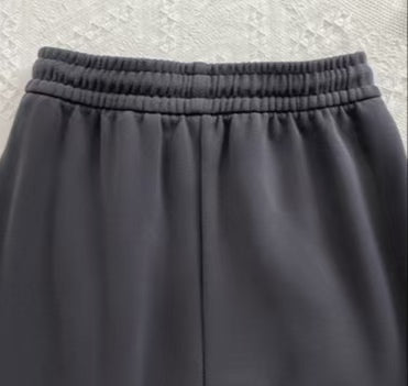 ハイウエスト ドローストリング 立体ワイドパンツ