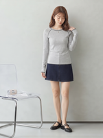 【秋新作】S~XLスリム配色トリム ラグランTシャツ