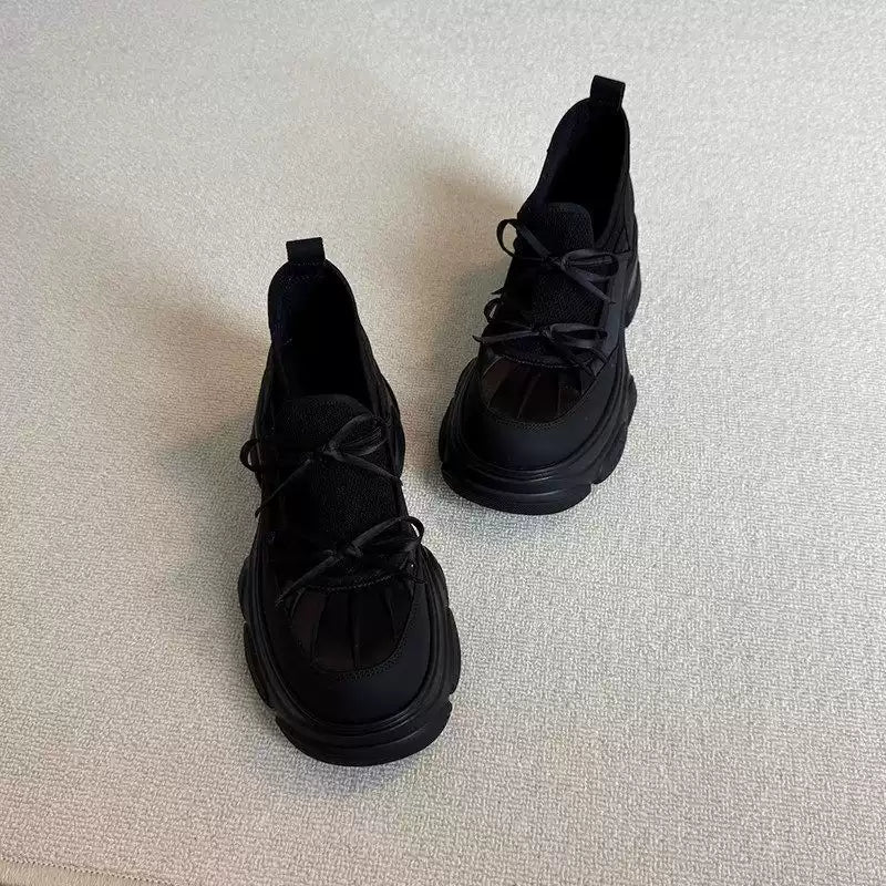 2色展開｜厚底・レースアップ切替シューズ