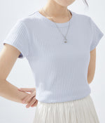 きれいさっぱり！半袖Tシャツクルーネックシックフィットトップス