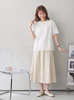M-2XL カットワークレース ラウンドネック 半袖Tシャツ