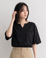 ゆったりドロップショルダーポケットTシャツ