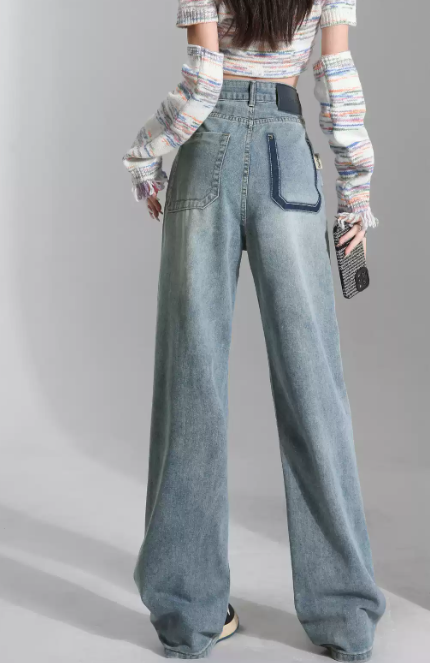ハイウエストワイドデニムパンツ・ヴィンテージ加工