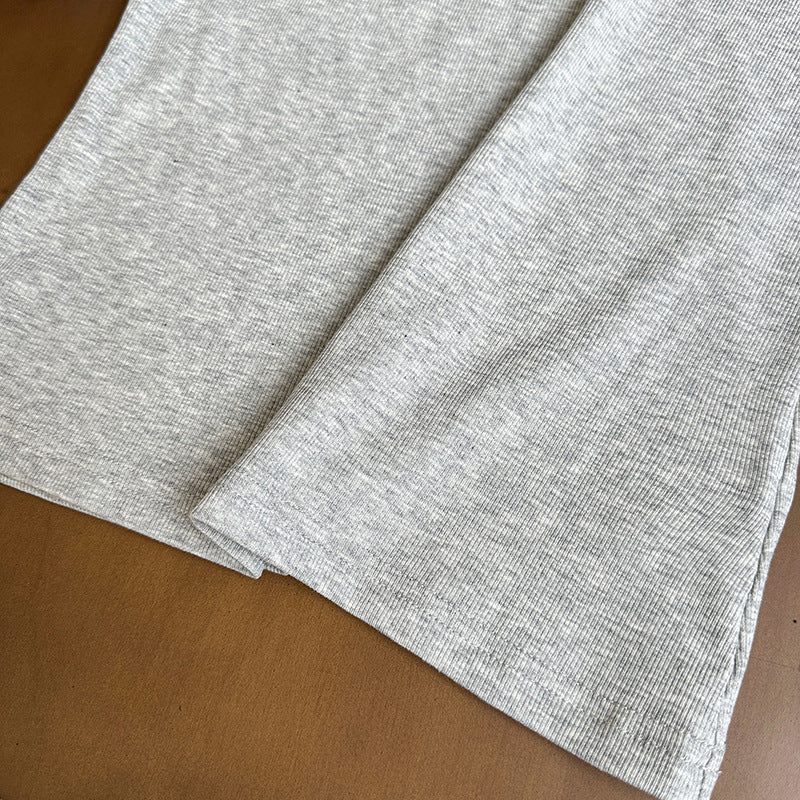 アシンメトリーショルダー 肩見せ カットアウト スリムTシャツ