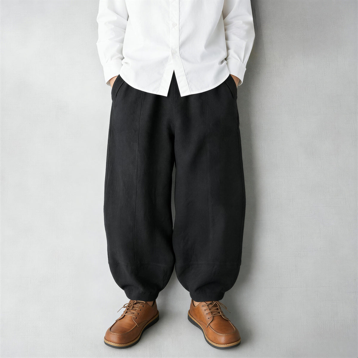 【全4色】S~5XL ウエストゴム ゆったり立体ハーレムパンツ