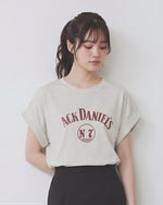 ロールヘムフリルスリーブ ヴィンテージプリントTシャツ