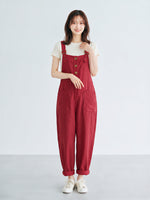 【全2色】S~3XL ゆったりストレート ビッグポケット サロペット