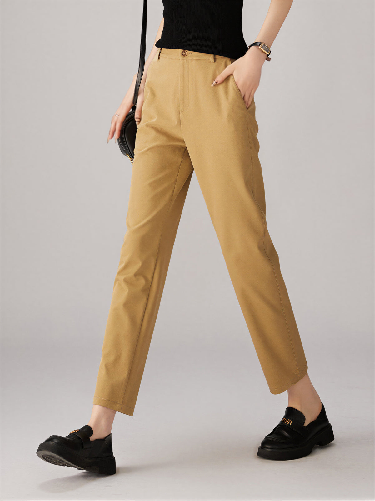 ハイウエスト ストレート 9分丈 シガレットパンツ