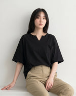 ゆったりドロップショルダーポケットTシャツ