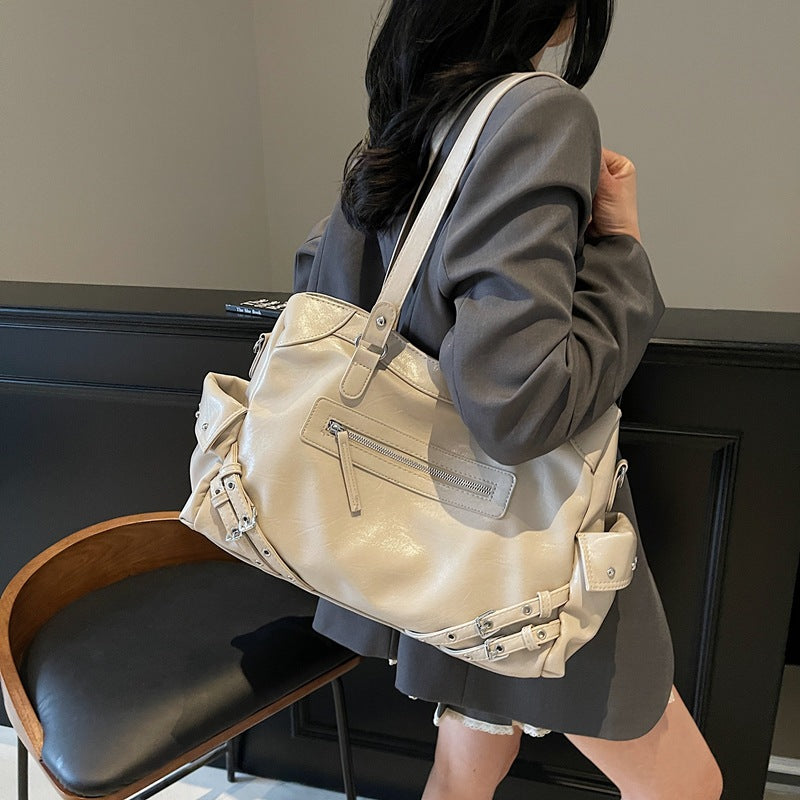 レトロ ソフト マルチポケット トートバッグ