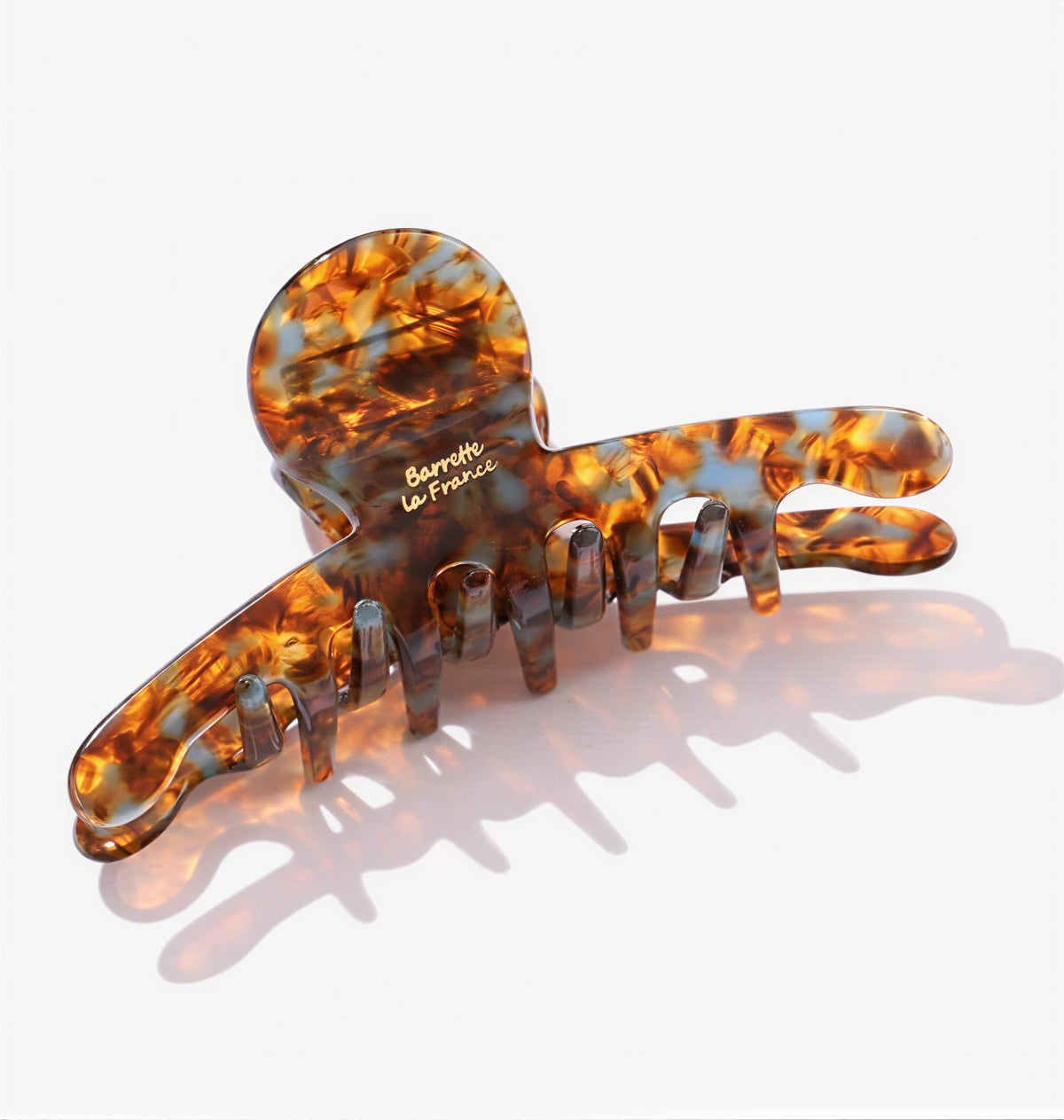 べっ甲風 大きめカーブヘアクリップ