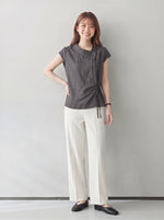S~2XL アシンメトリーカシュクール リボン付きノースリーブトップス