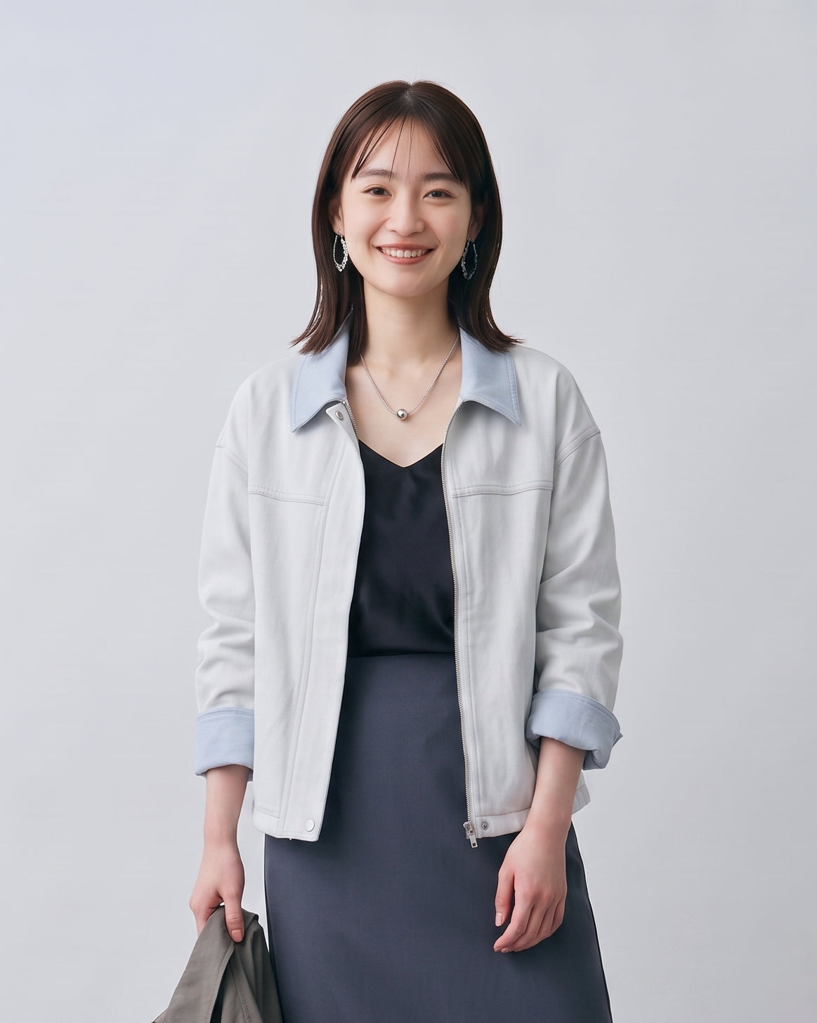 S~XL 配色カラーのショートジャケット