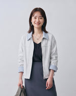 S~XL 配色カラーのショートジャケット