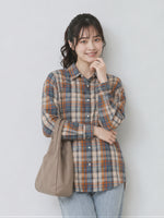 【秋新作】M~2XL ゆったりチェック柄シングルポケットシャツ