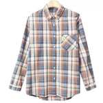 【秋新作】M~2XL ゆったりチェック柄シングルポケットシャツ