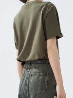 ゆったりとした、袖口のデザイン感！ゆったり半袖Tシャツデザイン感カジュアルトップス