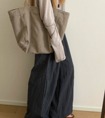 【秋新作】【全4色】S~XL ゆったりワイドシルエットのチェック柄スウェットパンツ