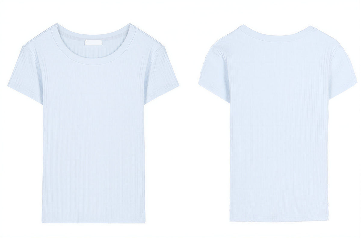 きれいさっぱり！半袖Tシャツクルーネックシックフィットトップス
