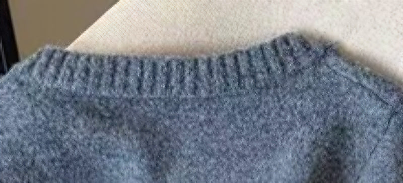 配色リブ ハート刺繍 ニットカーディガン