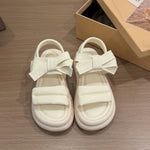 立体リボン 面ファスナー厚底サンダル