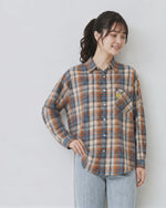 【秋新作】M~2XL ゆったりチェック柄シングルポケットシャツ