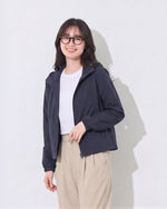 M~3XL ショート丈フード付きシンプルフードジャケット